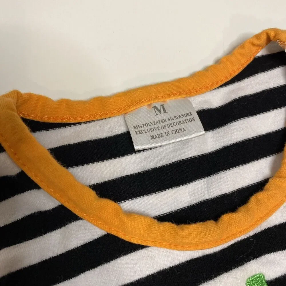 Toddler Girl's Halloween Jack-o-Lantern Striped Dress Size Medium Pumpkin Spooky